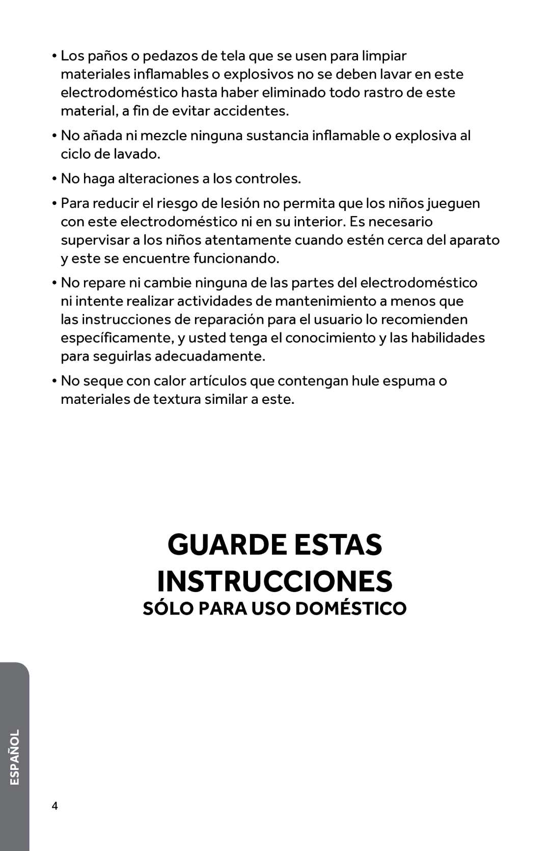 Haier HWD1600BW user manual Guarde Estas Instrucciones 