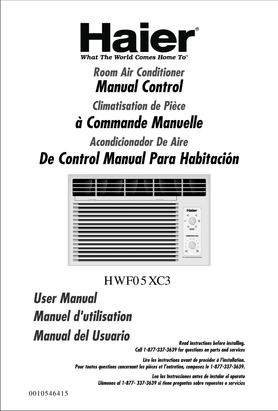 Haier HWF05XC3 manual 0010546415 