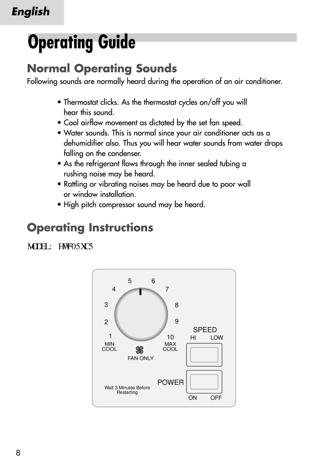 Haier HWF05XC5, HWR05XC5 manual Speed 