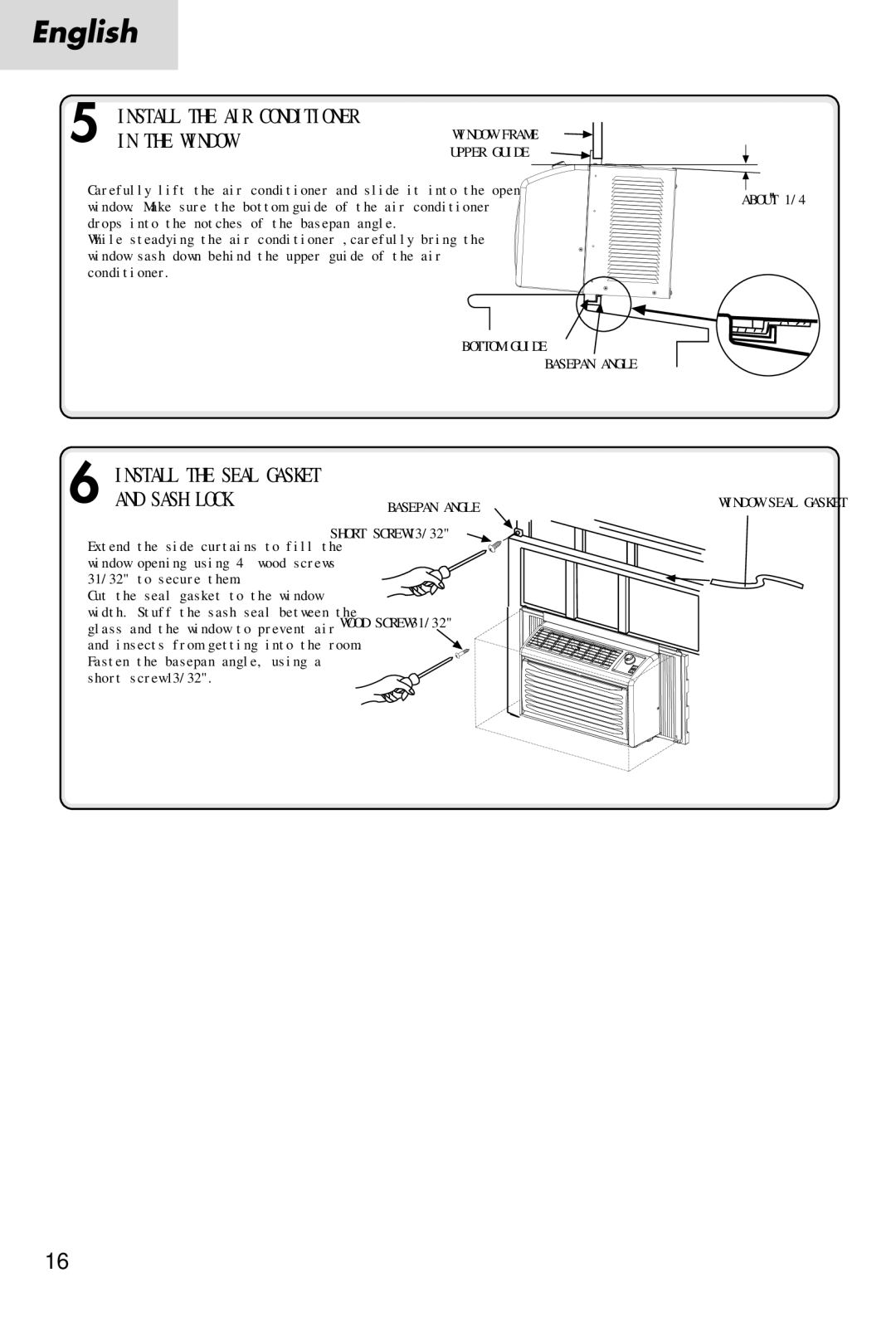 Haier HWF05XC5, HWR05XC5 manual Install the AIR Conditioner in the Window 