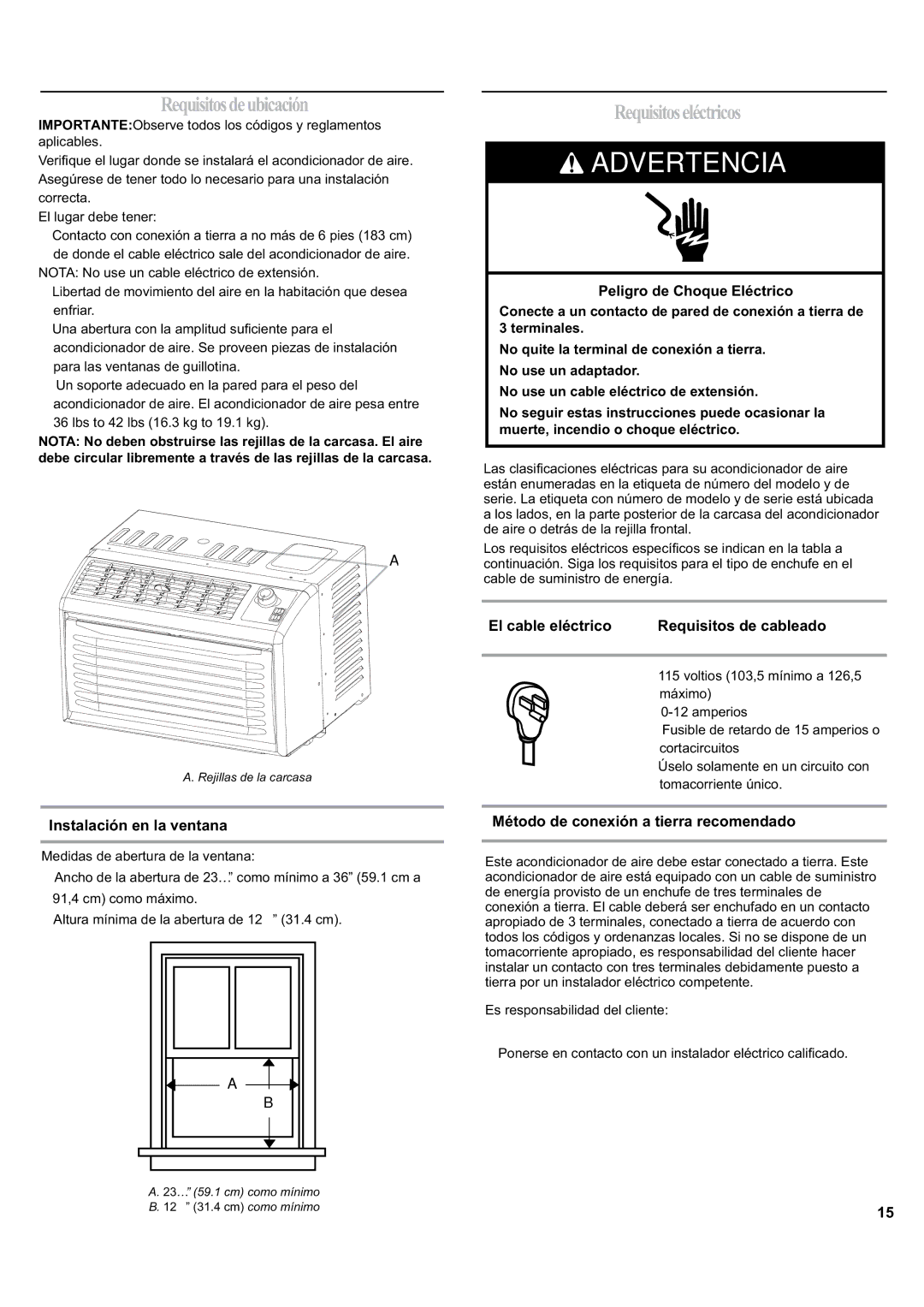 Haier HWF05XCK-E, HWF05XCK-T, HWF05XCK-L manual Requisitosdeubicación, Requisitoseléctricos 