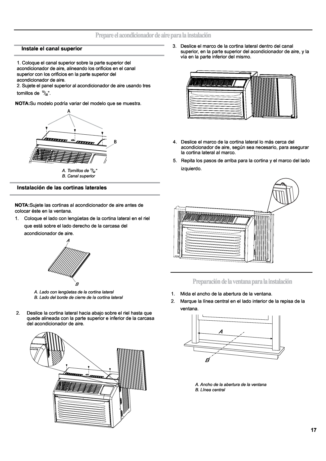Haier HWF05XCK-T, HWF05XCK-L manual Prepareelacondicionadordeaireparalainstalación, Preparacióndelaventanaparalainstalación 