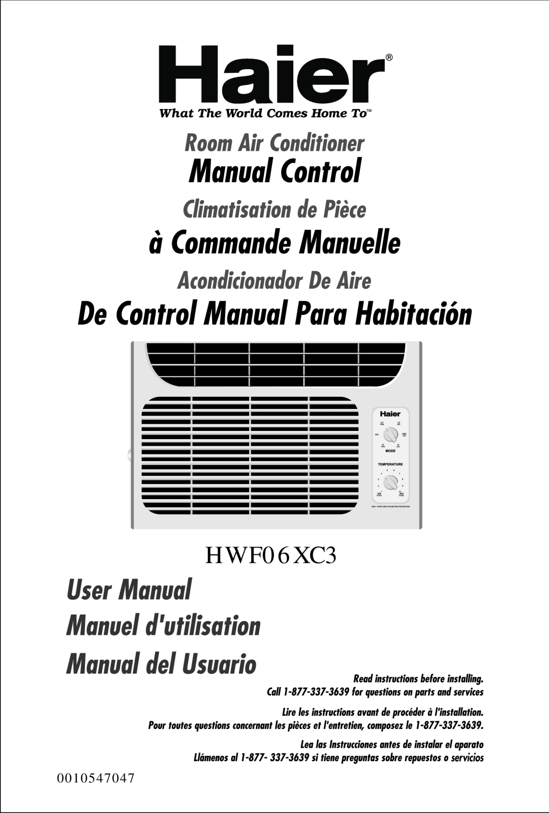 Haier HWF06XC3 manual 0010547047 