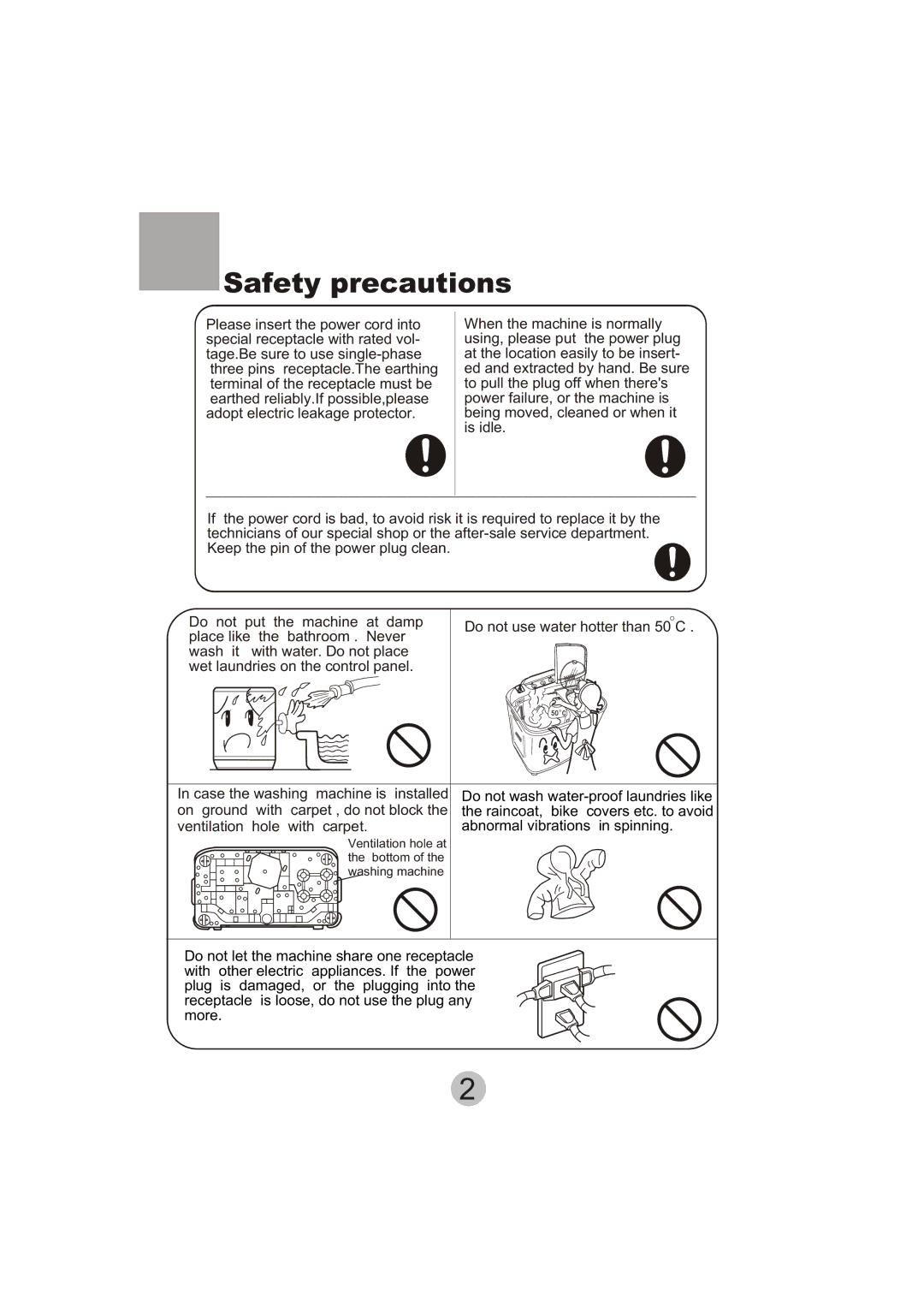 Haier HWM110-23BS user manual Safety precautions 