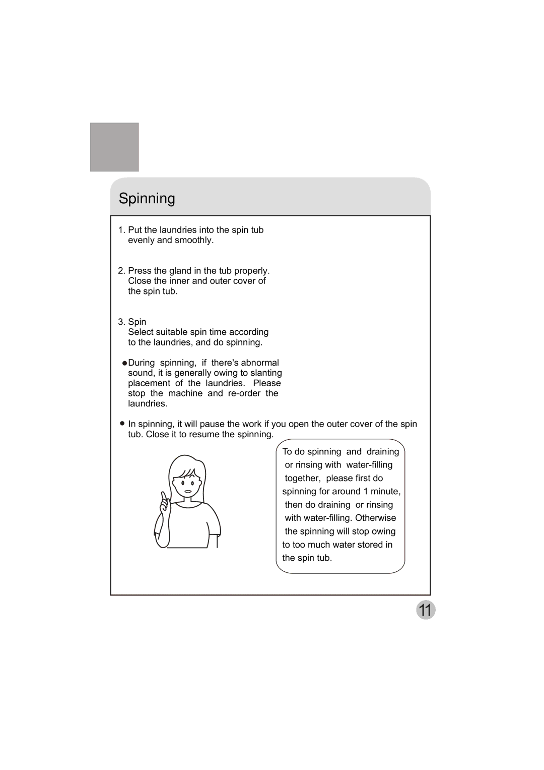 Haier HWM150-0523S user manual Spinning 