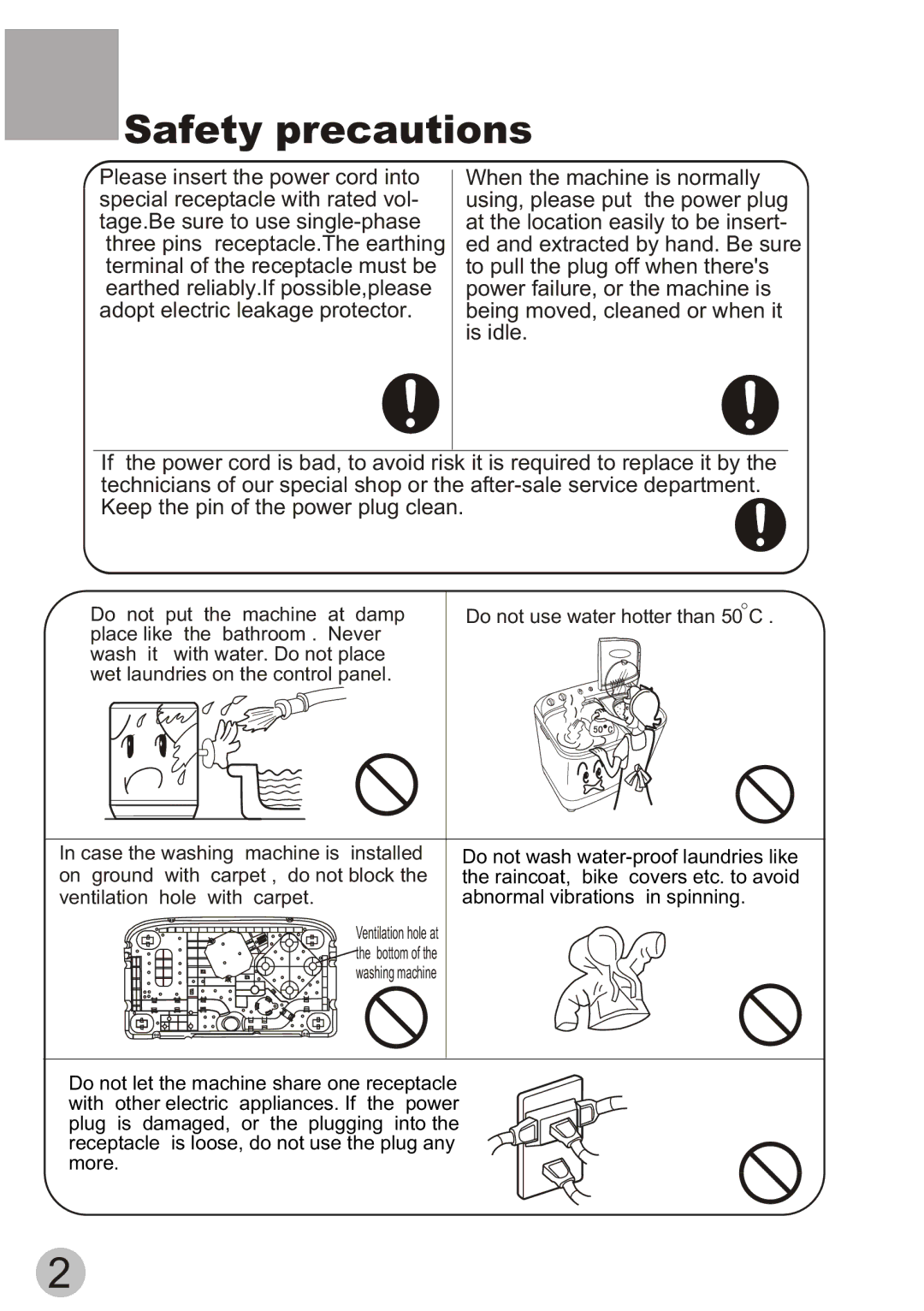 Haier HWM55-13S user manual Safety precautions 