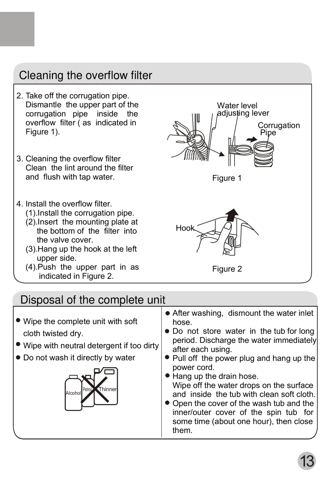 Haier HWM65-113S user manual Cleaning the overflow filter 