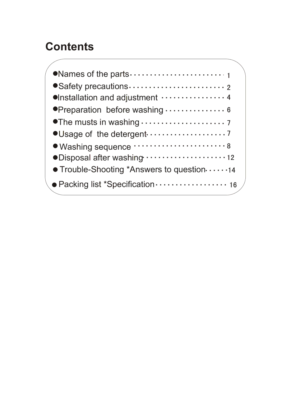 Haier HWM65-113S user manual Contents 