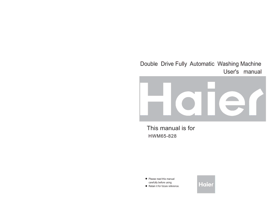 Haier HWM65-828 user manual 