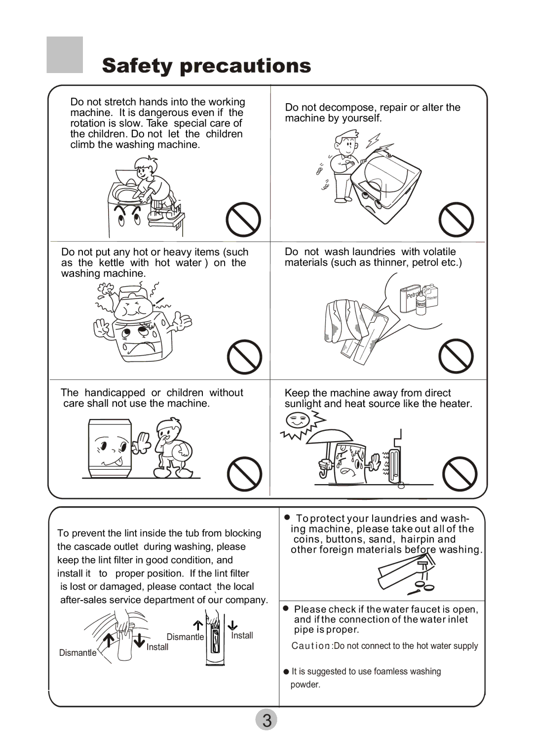 Haier HWM6815 user manual Dismantle 