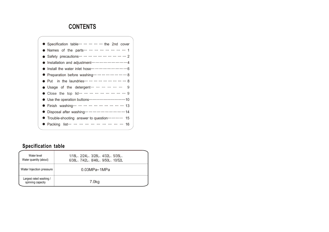 Haier HWM75-0528 A user manual Contents 