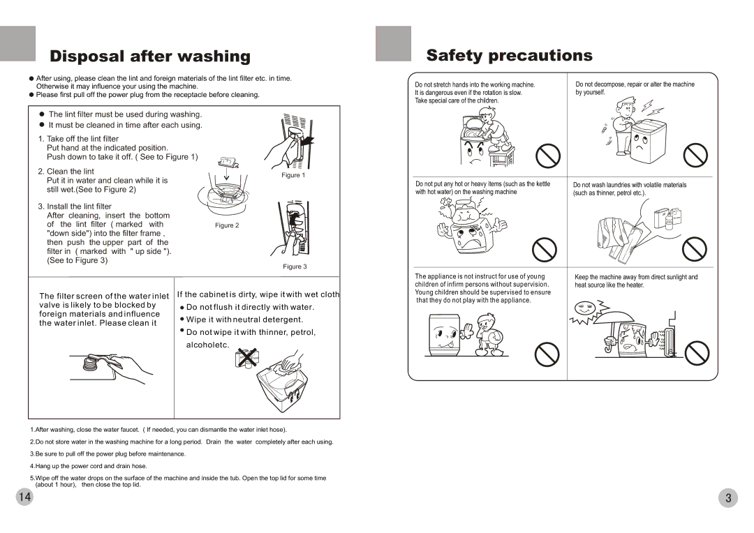 Haier HWM75-0528 A user manual Disposal after washing 