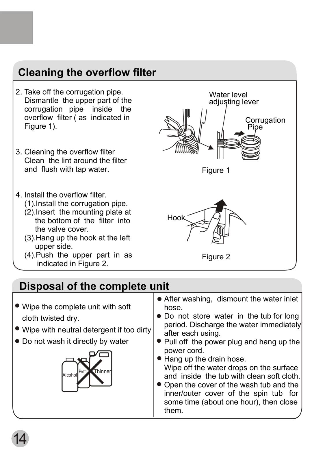 Haier HWM75-113S user manual Cleaning the overflow filter 