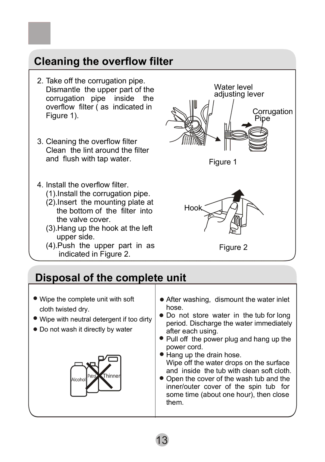 Haier HWM75-276S user manual Cleaning the overflow filter 