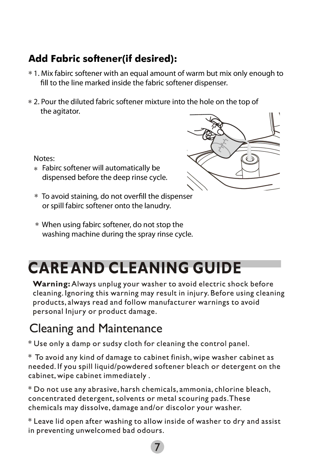 Haier HWM75TLU manual Add Fabric softenerif desired 