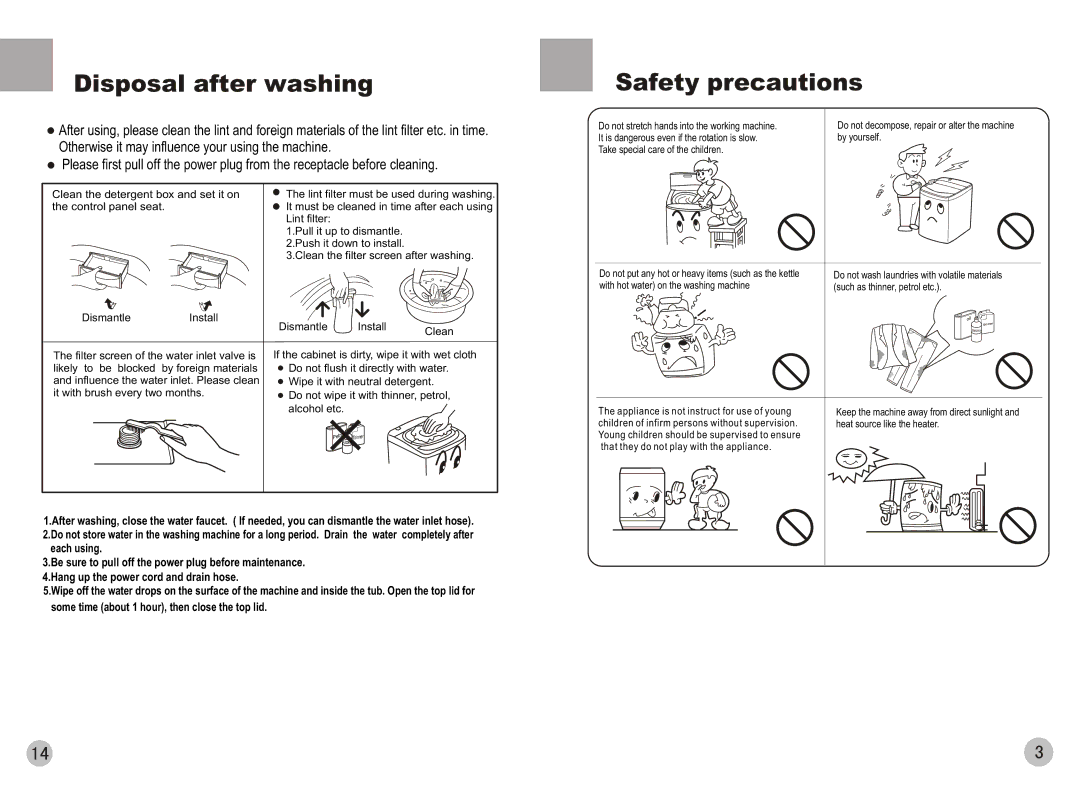 Haier HWM78-0528T user manual Disposal after washing 