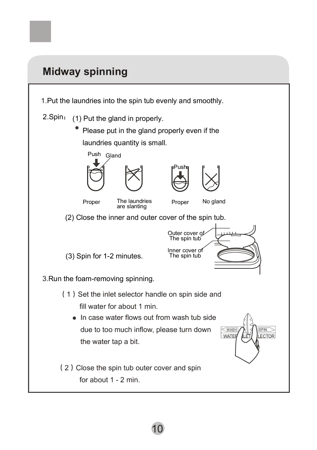 Haier HWM80-0626S user manual Midway spinning 