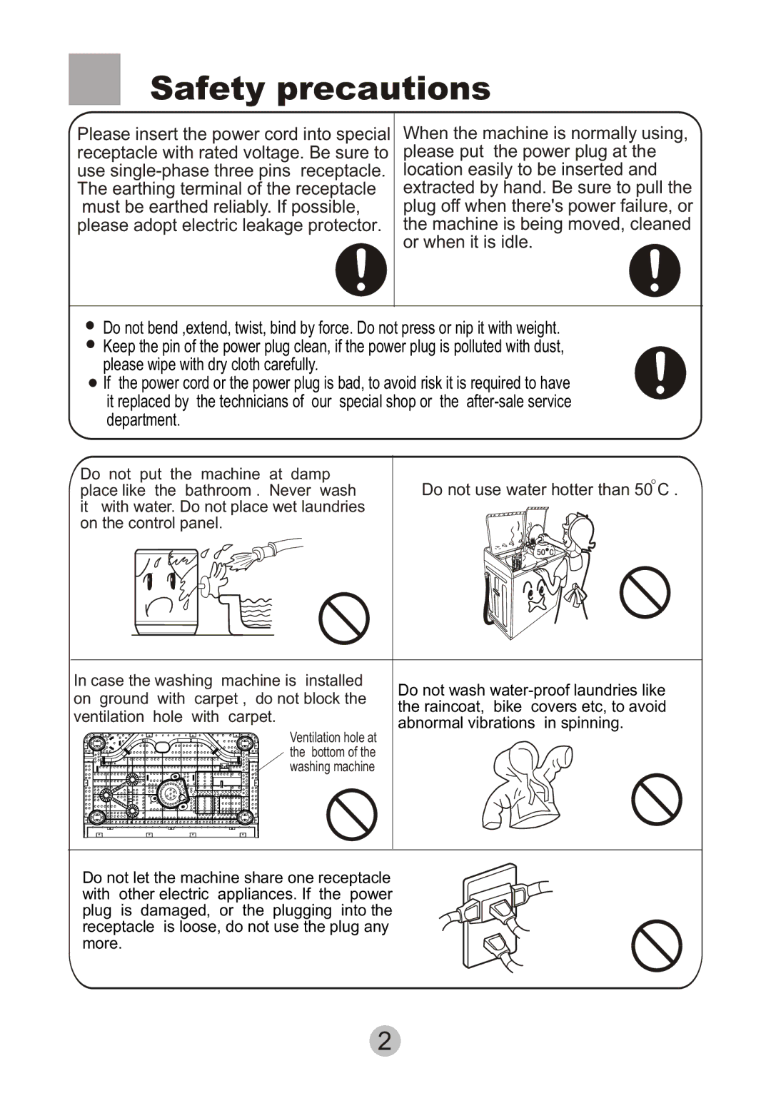 Haier HWM80-0626S user manual Safety precautions 