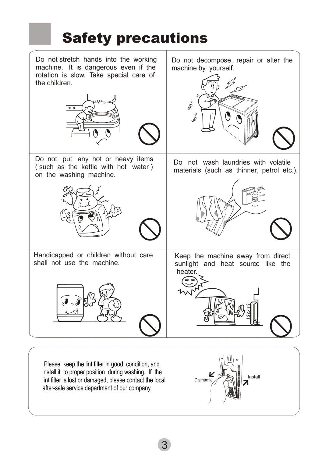 Haier HWM80-0626S user manual Dismantle Install 