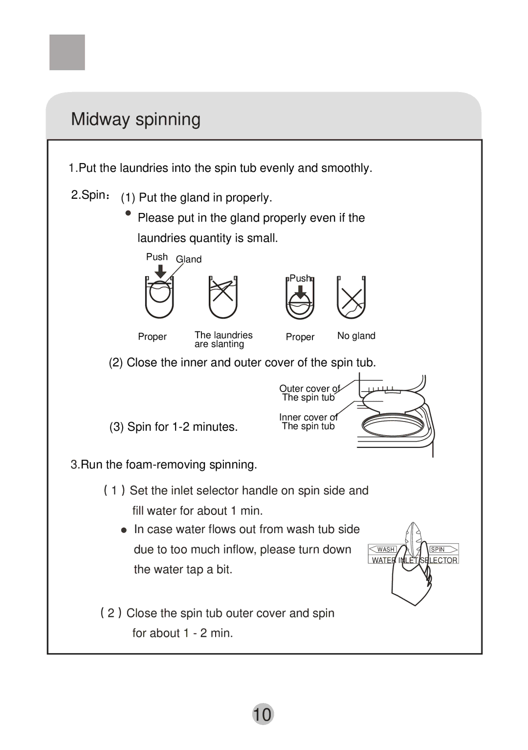 Haier HWM80-0626SH user manual Midway spinning 