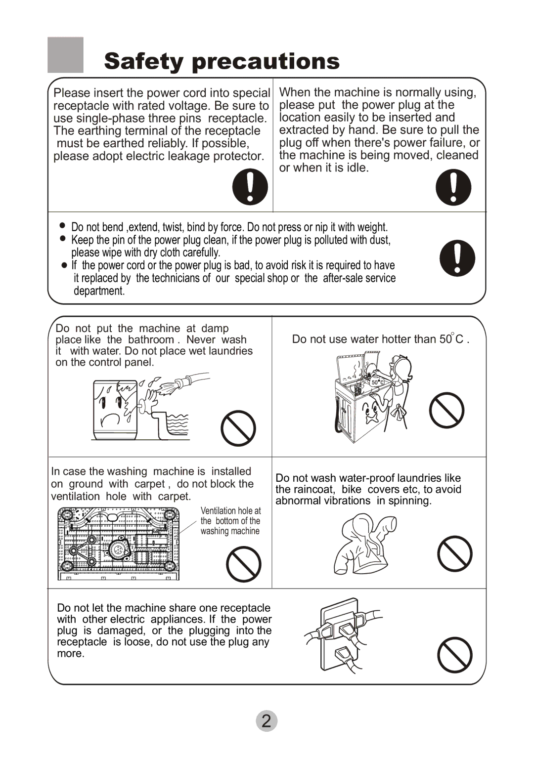 Haier HWM80-0626SH user manual Safety precautions 