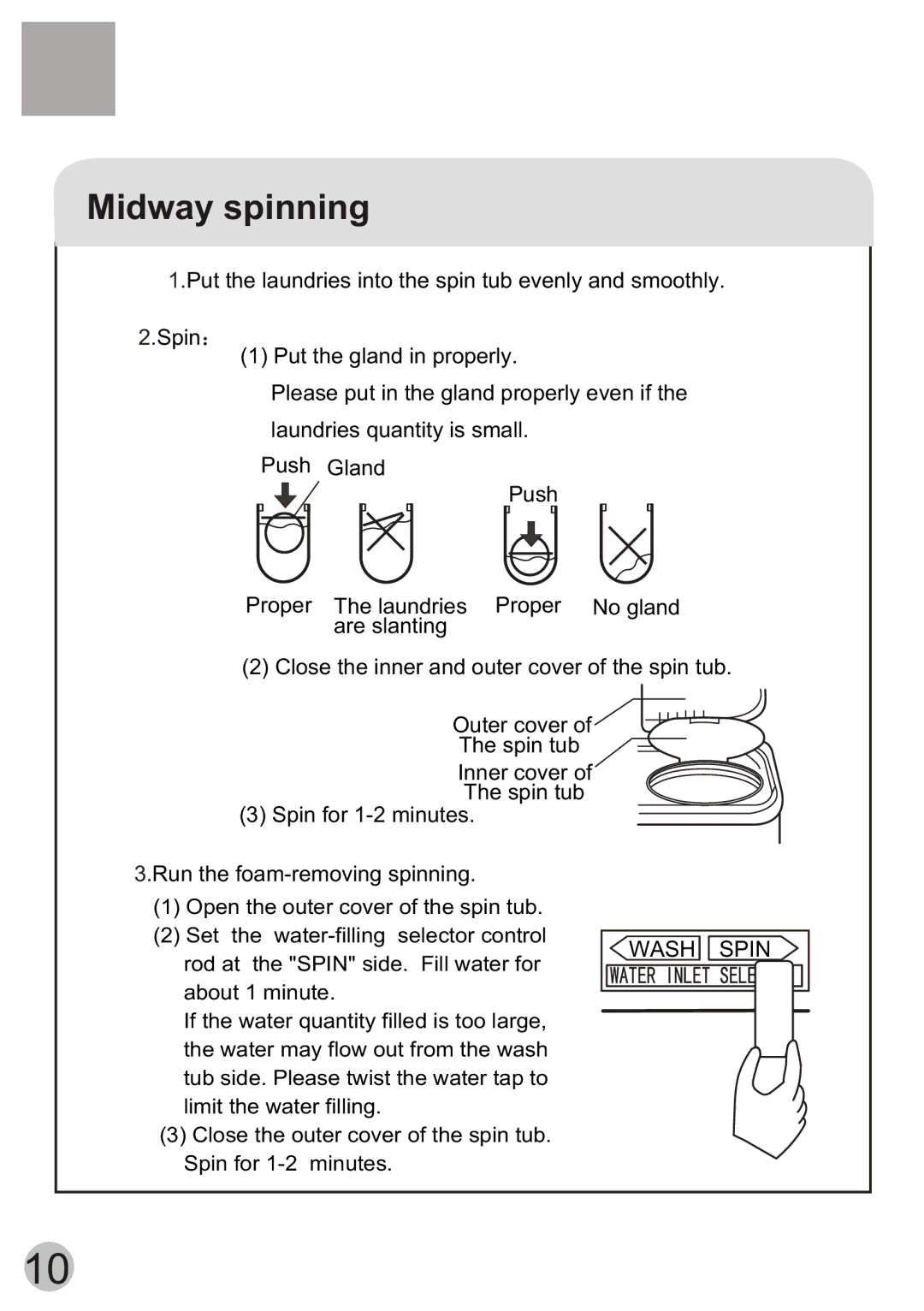 Haier HWM80-113S-Fiji user manual Midway spinning 