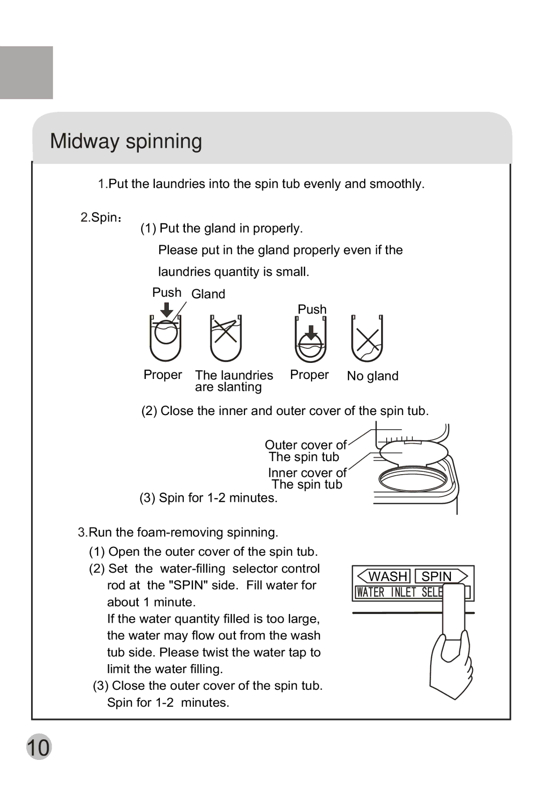 Haier HWM80-113S user manual Midway spinning 