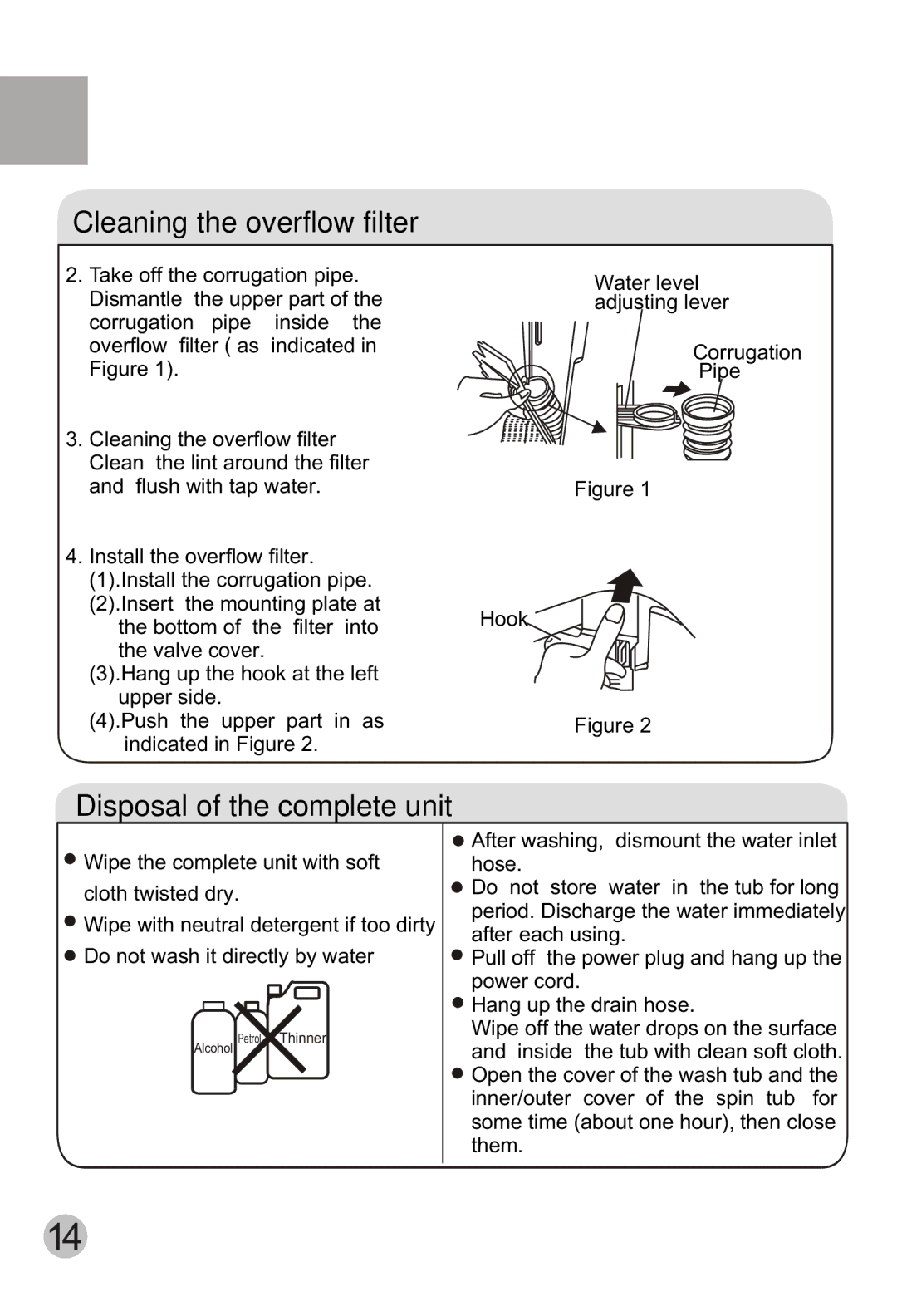 Haier HWM80-113S user manual Cleaning the overflow filter 