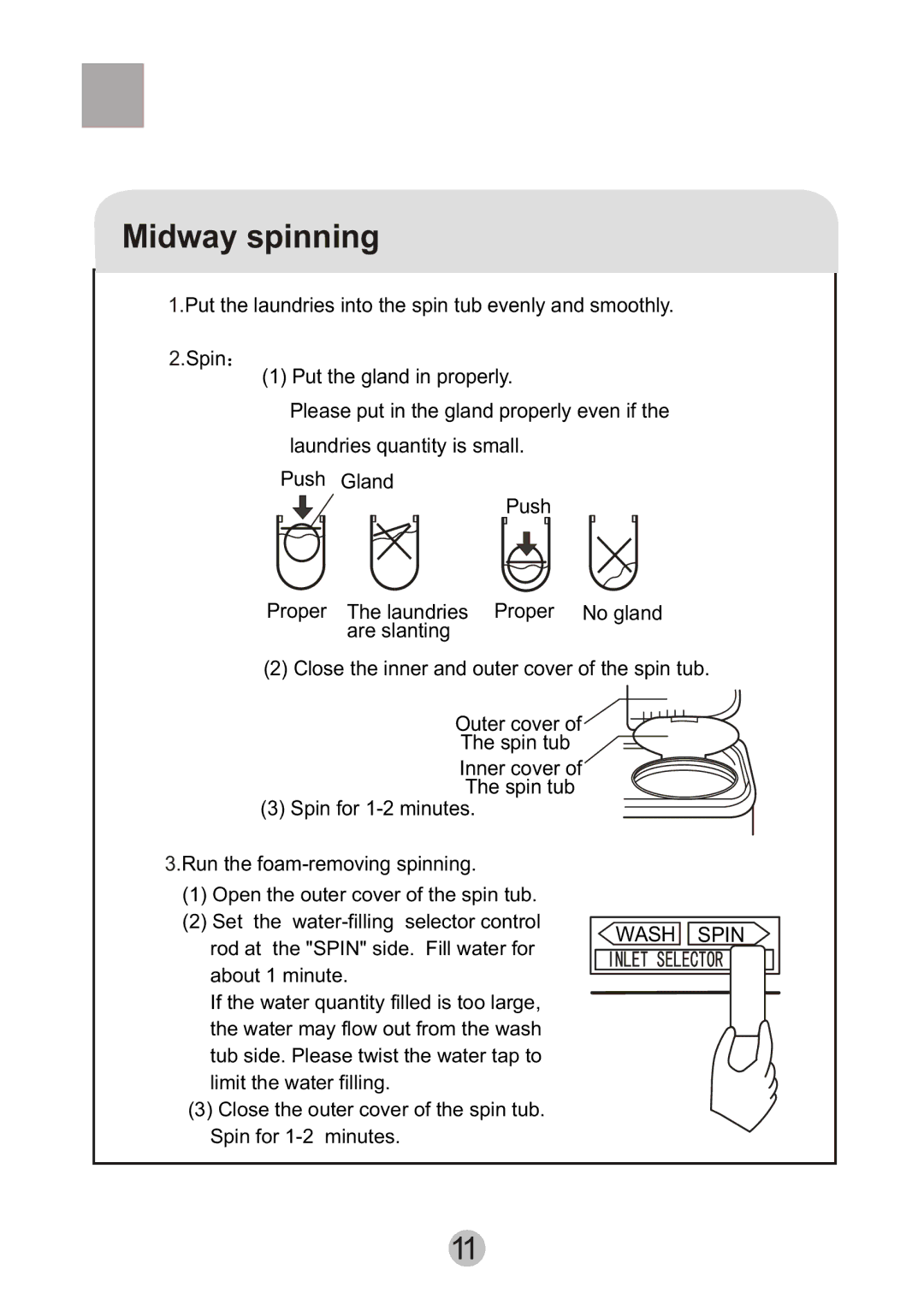 Haier HWM80-27S user manual Midway spinning 