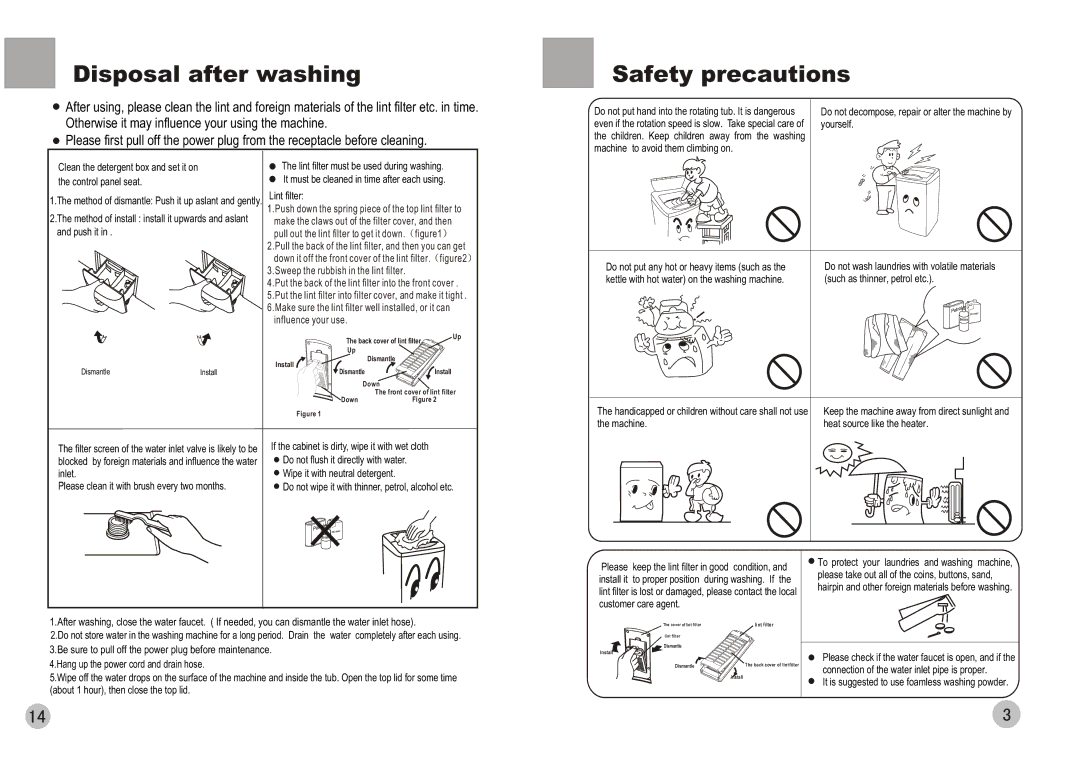 Haier HWM88-0566T user manual Disposal after washing 