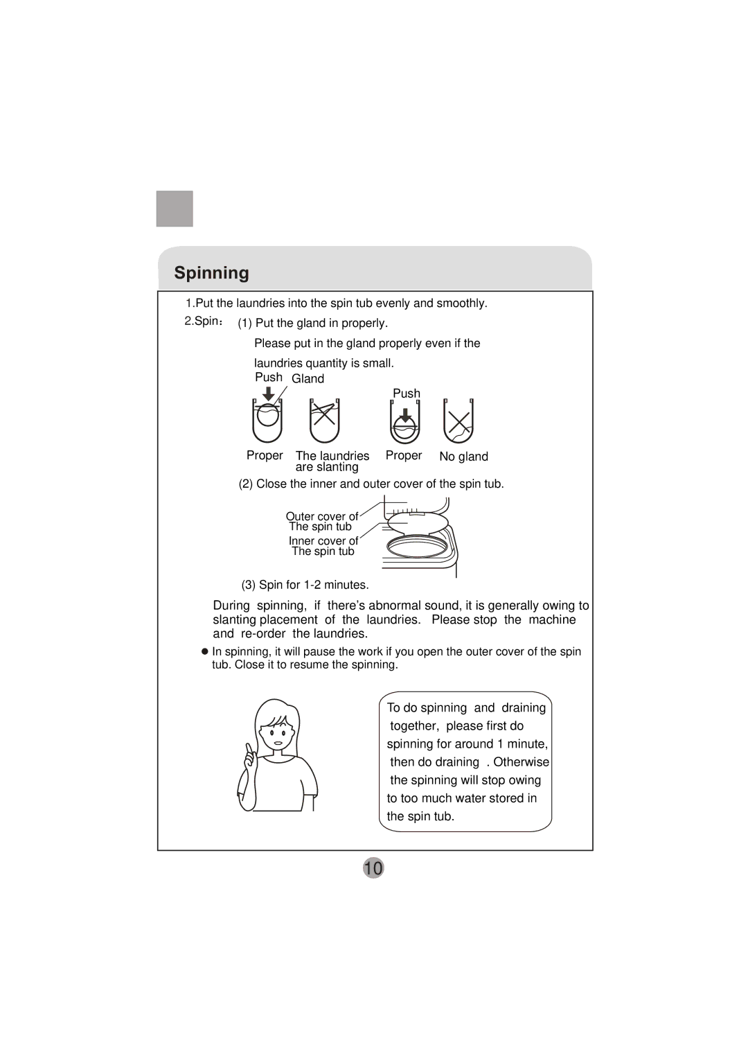 Haier HWM90-0713S user manual Spinning 