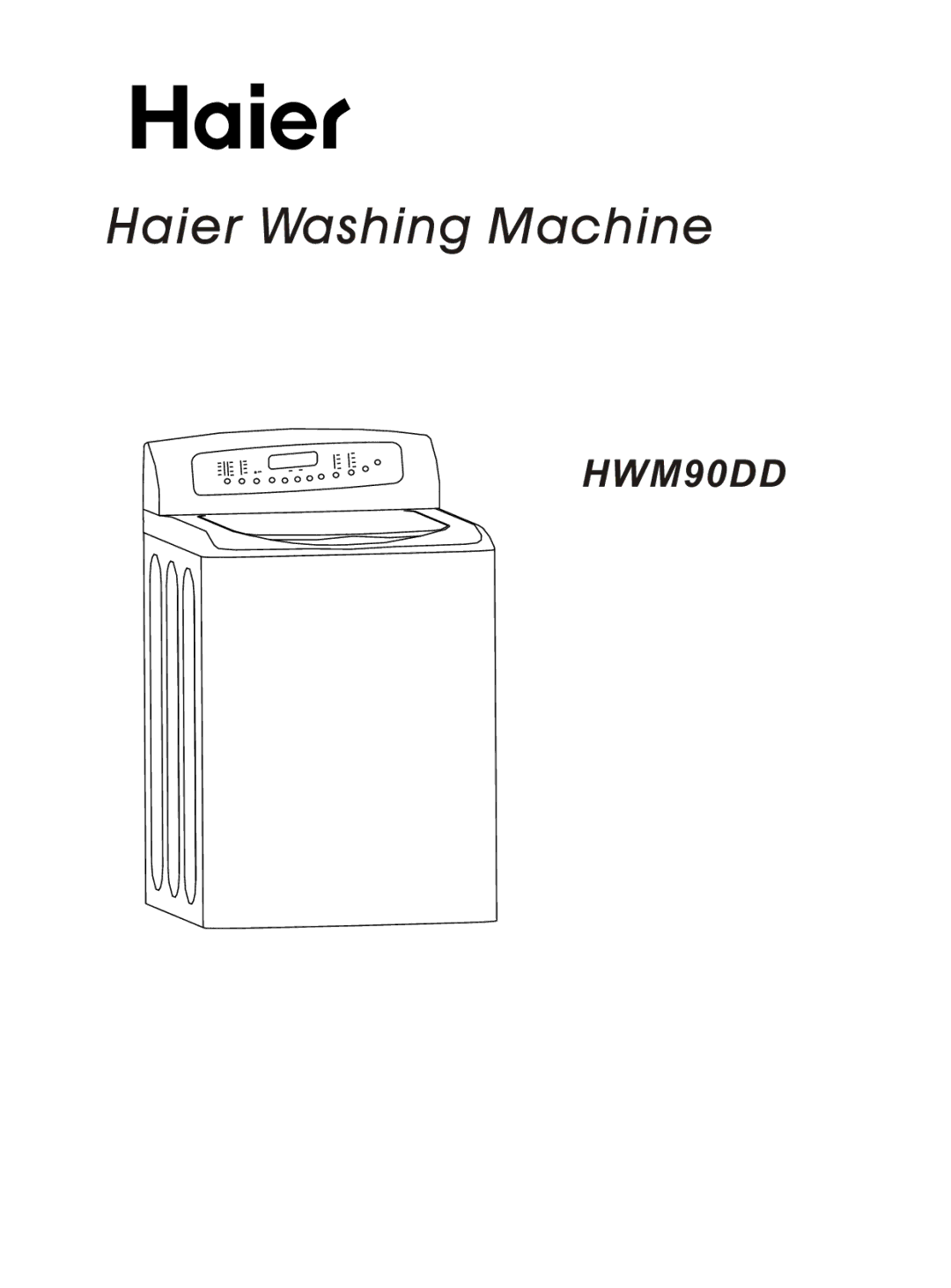 Haier HWM90DD manual Haier Washing Machine 