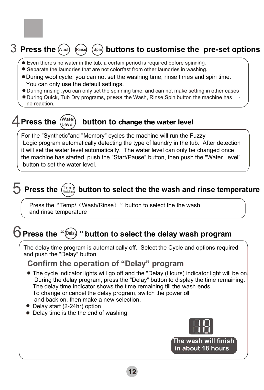 Haier HWMP55-918 user manual 6Press 