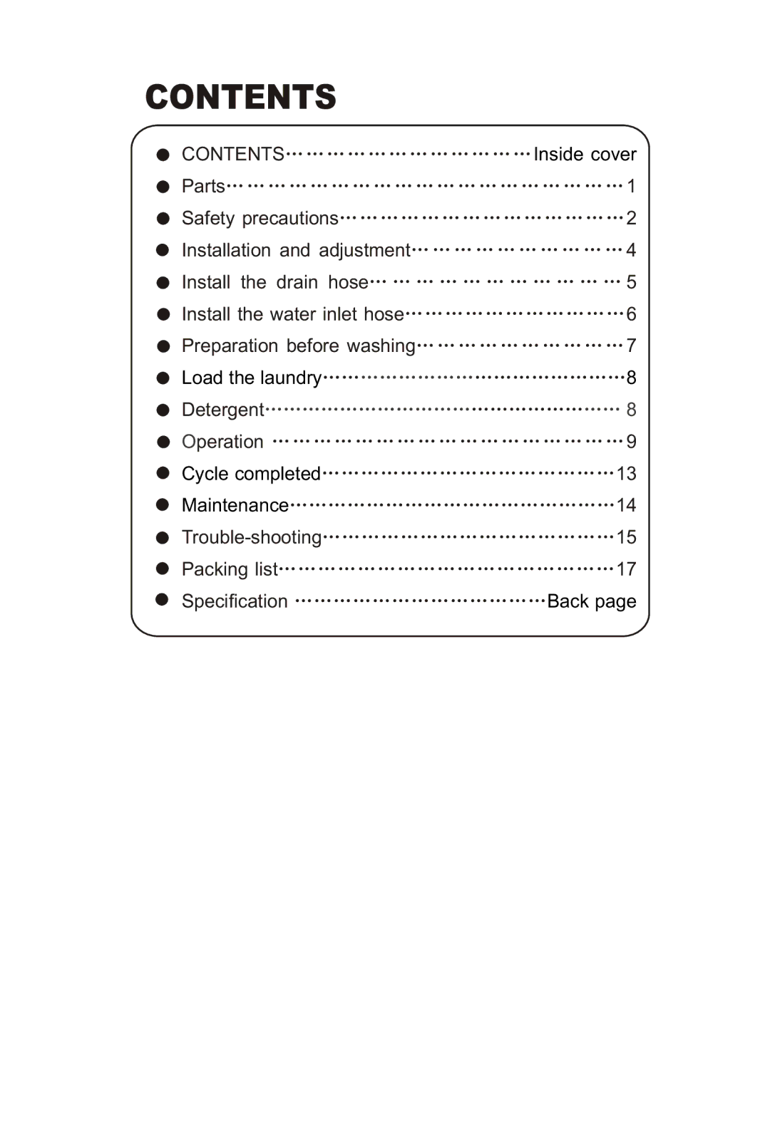 Haier HWMP55-918 user manual Contents 