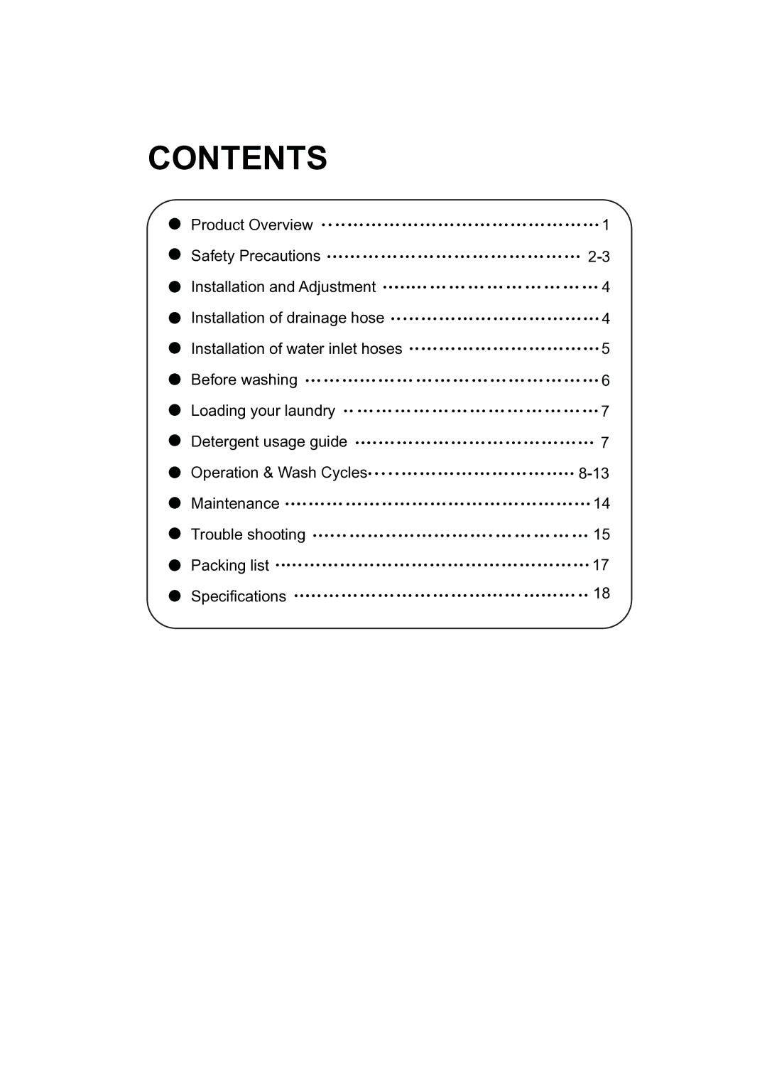 Haier HWMP75-918 user manual Contents 