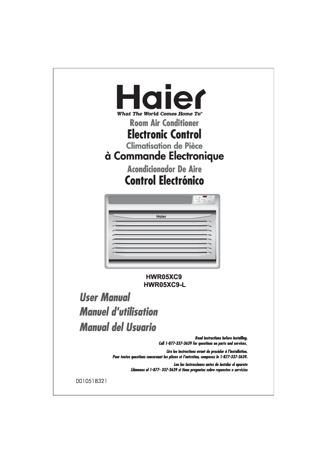 Haier HWR05XC9-L manual 