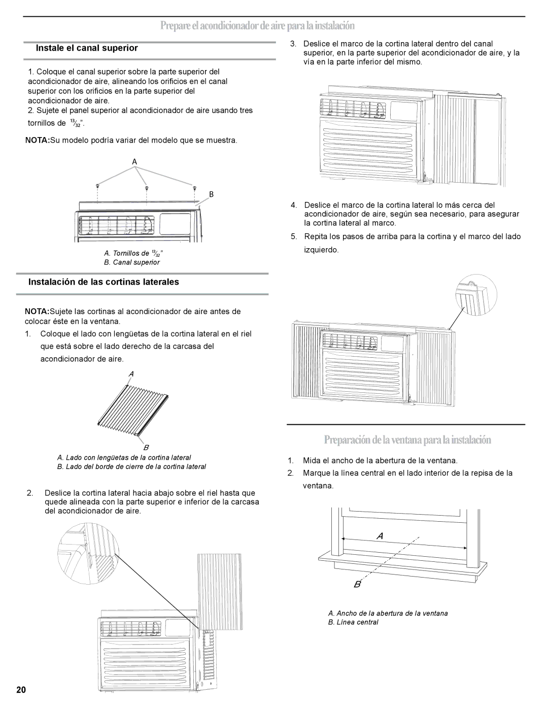 Haier HWR06XCJ, 0010518358 manual Prepareelacondicionadordeaireparalainstalación, Preparacióndelaventanaparalainstalación 