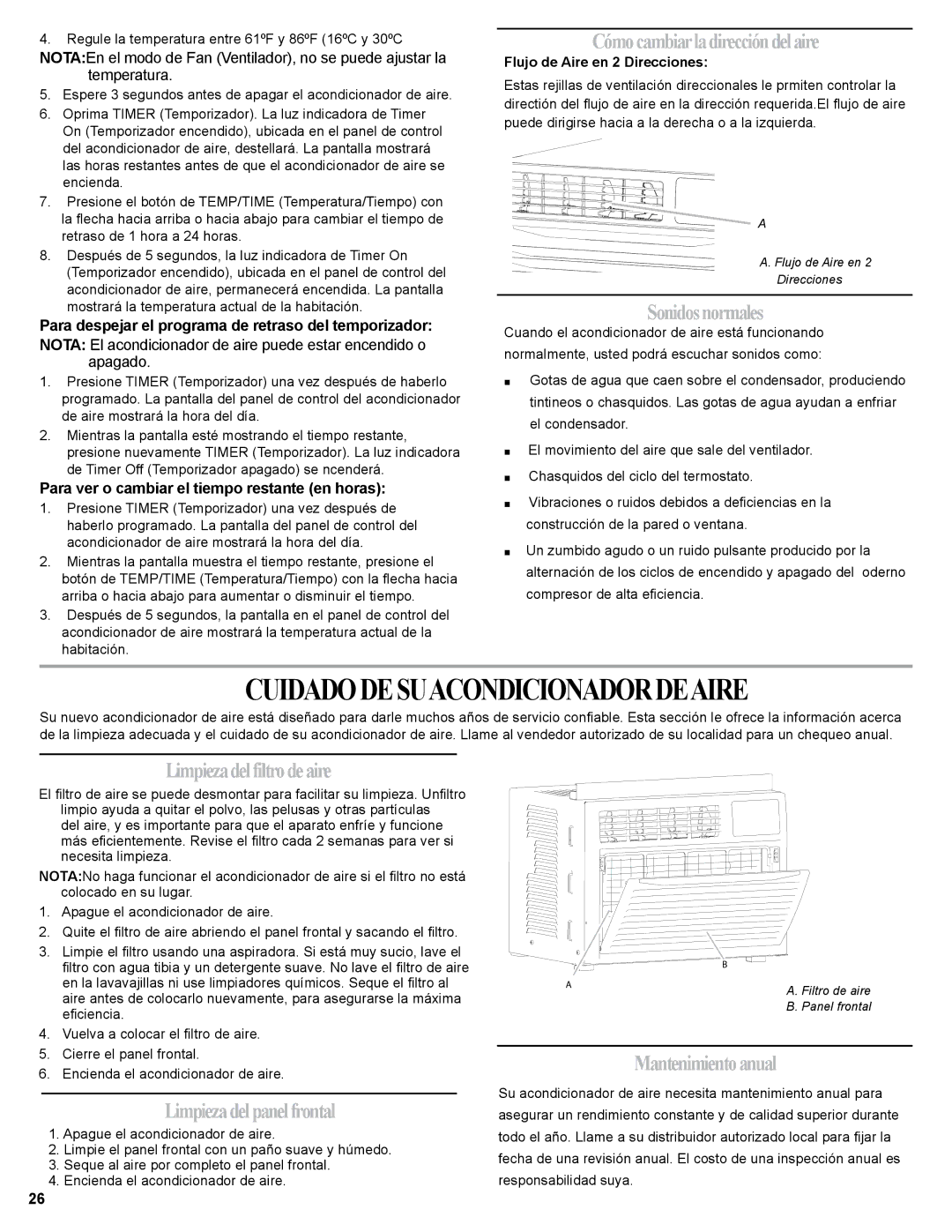 Haier HWR06XCJ, 0010518358 manual Cuidadodesuacondicionadordeaire 