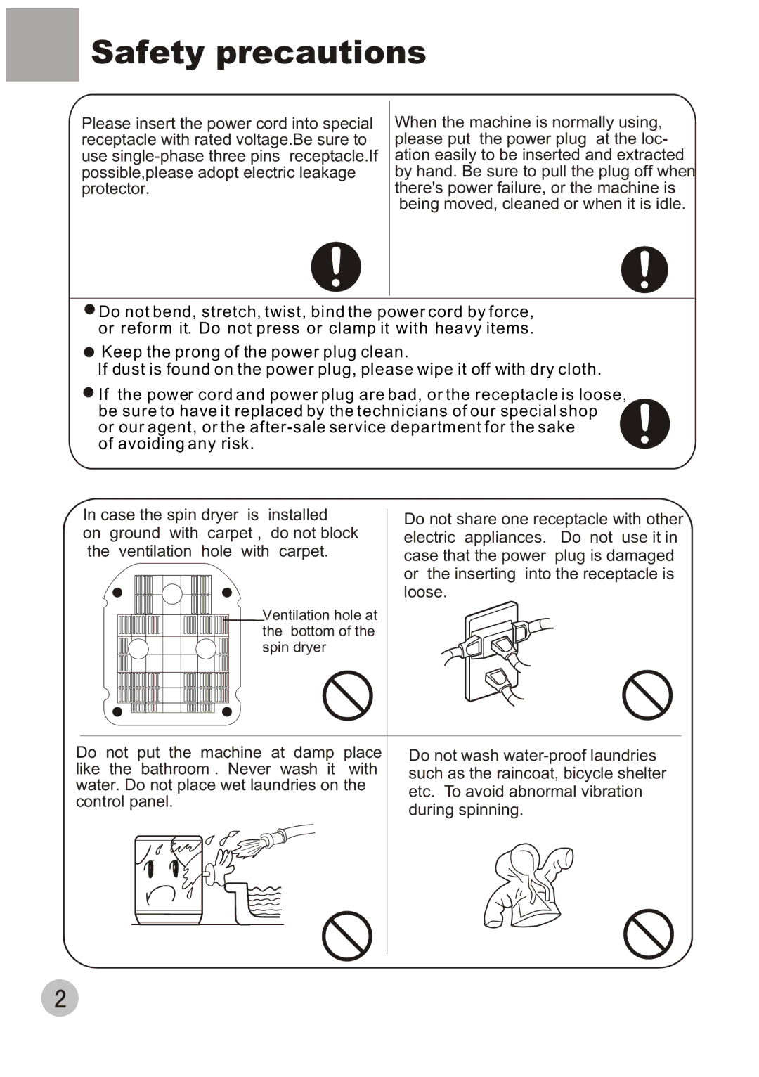 Haier HWS60-50, HWS60-40 user manual Safety precautions 