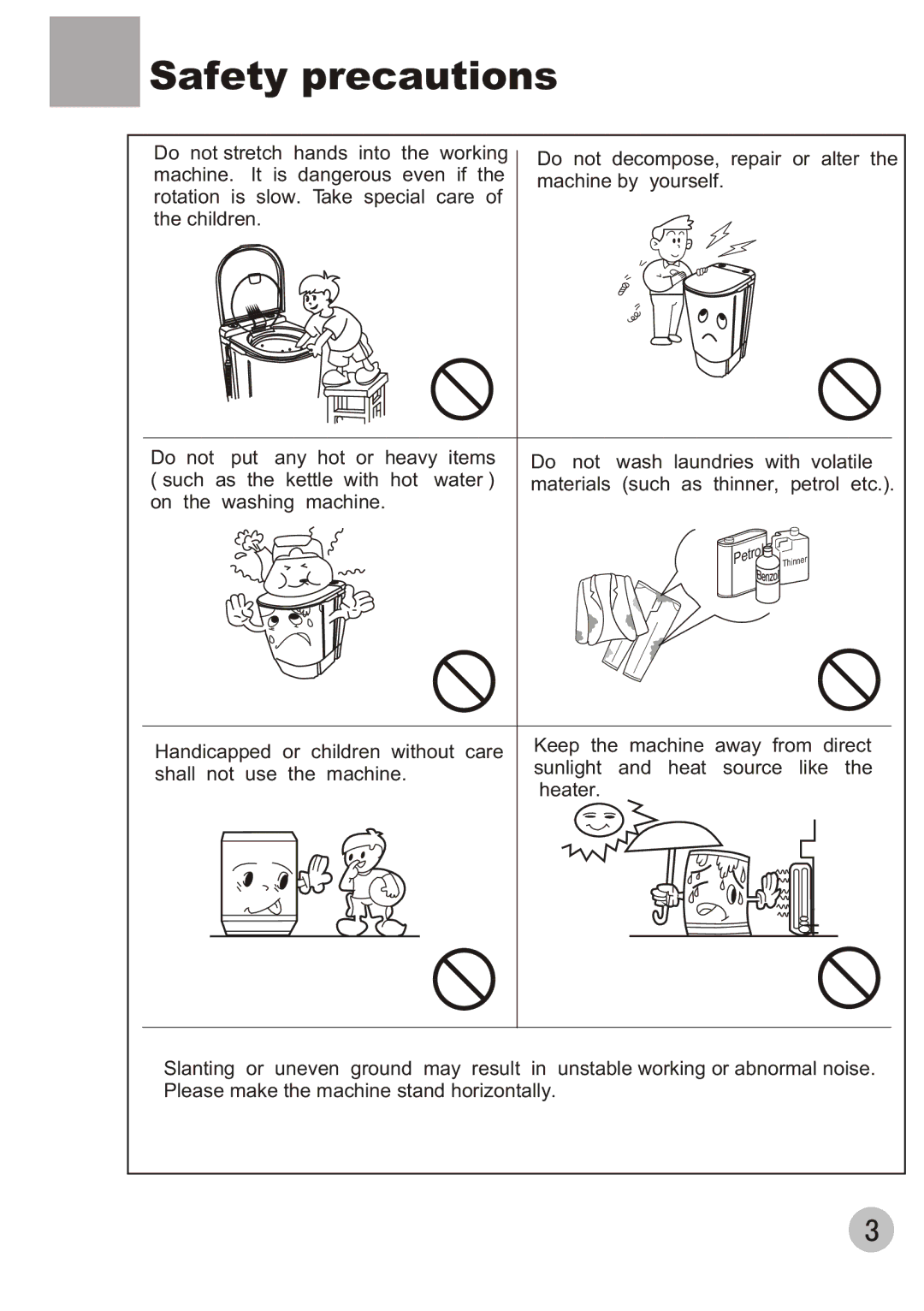 Haier HWS60-40, HWS60-50 user manual Any hot or heavy items 