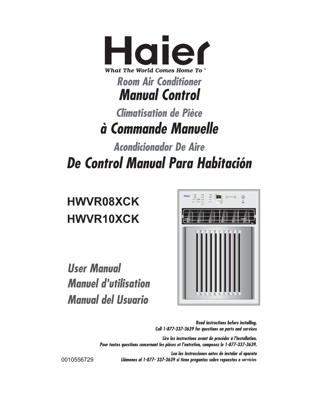 Haier manual HWVR08XCK HWVR10XCK 