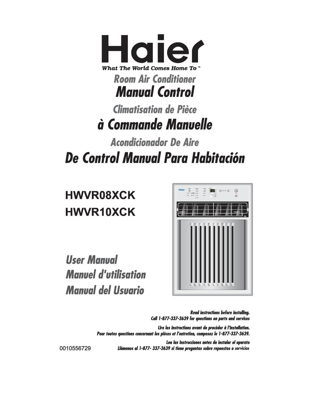 Haier manual HWVR08XCK HWVR10XCK 