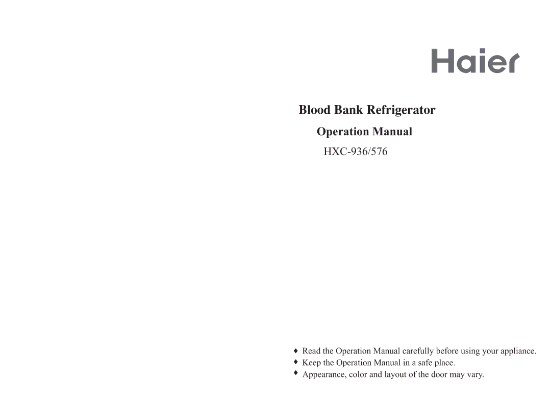 Haier HXC-936/576, HXC-576 operation manual 