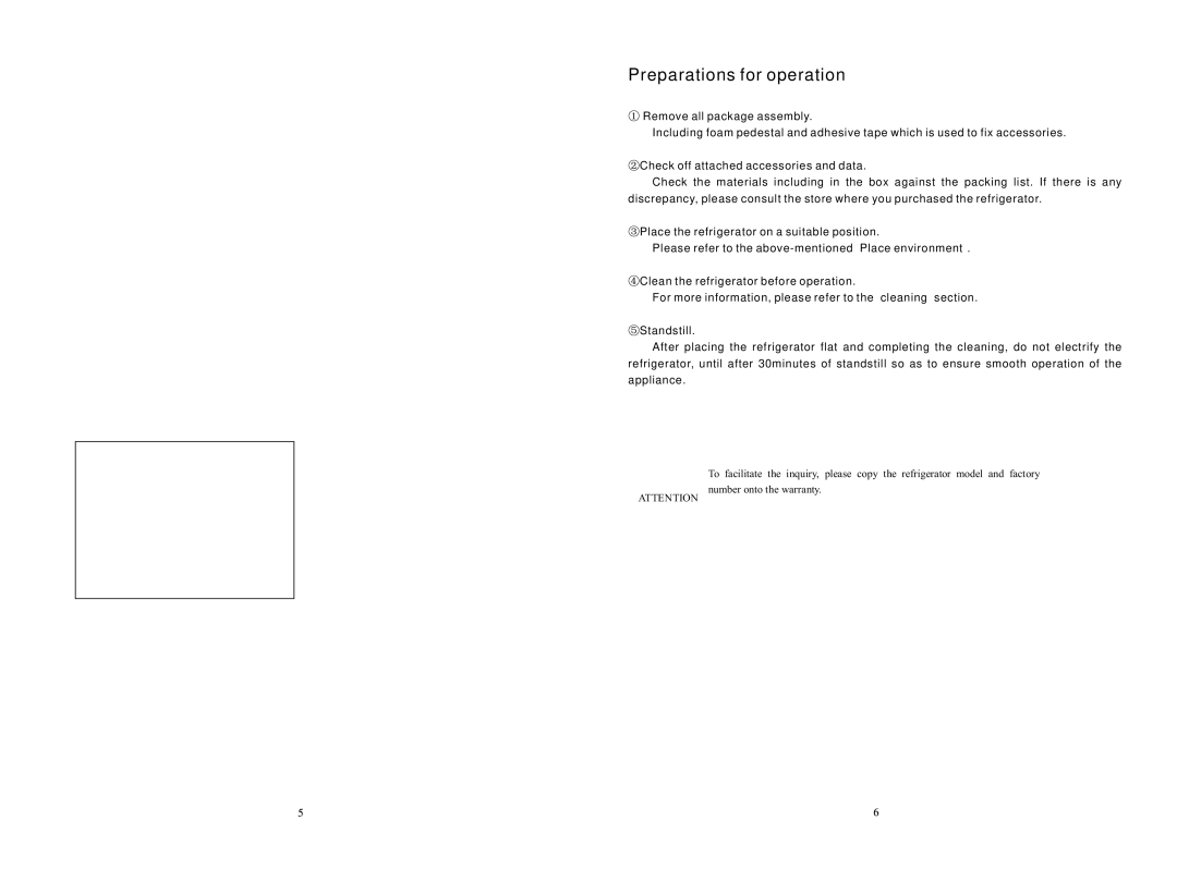 Haier HYC-68/68A operation manual Preparations for operation 