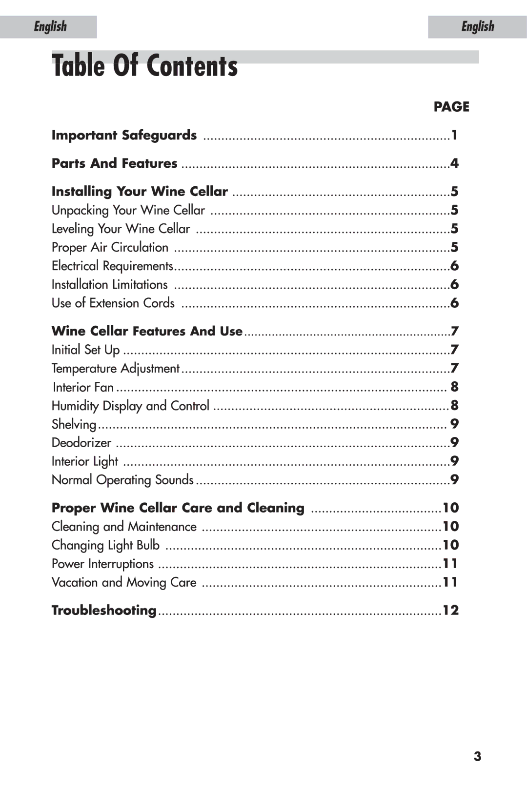 Haier JC-110GD user manual English 