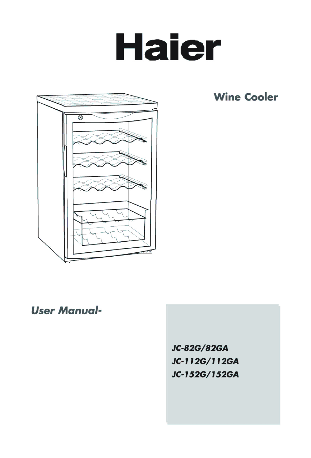 Haier JC-152GA, JC-112GA, JC-82GA manual 