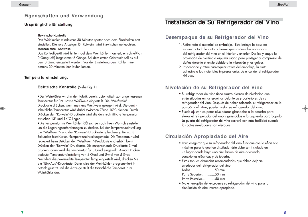 Haier JC-82G user manual Eigenschaften und Verwendung, Ursprüngliche Einstellung 