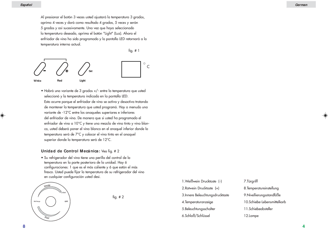 Haier JC-82G user manual Unidad de Control Mecánica Vea fig. # 