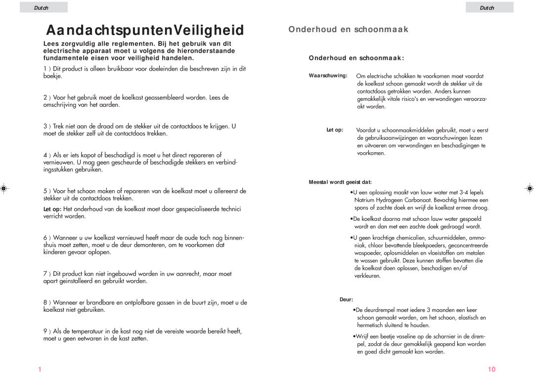 Haier JC-82G user manual AandachtspuntenVeiligheid, Onderhoud en schoonmaak, Voorkomen, Meestal wordt geeist dat 