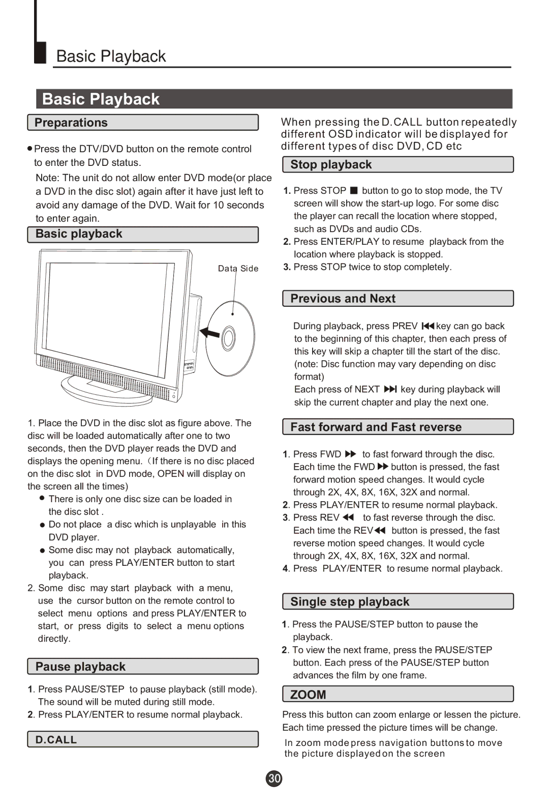 Haier L15T11W-A user manual Basic Playback 